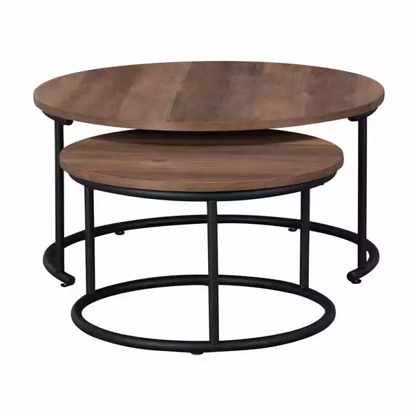 Dunelm Fulton Coffee Nest Of Tables Pine Effect - Image 2