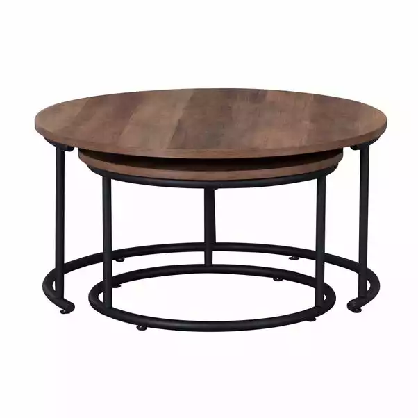 Dunelm Fulton Coffee Nest Of Tables Pine Effect - Image 3
