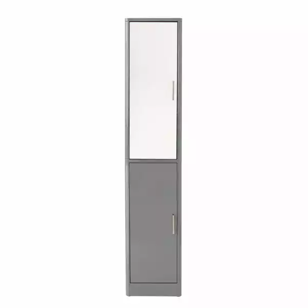 Lloyd Pascal Sicily Grey Tall Cabinet - Image 2