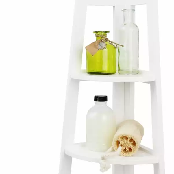 Lloyd Pascal White 4 Tier Corner Shelving Unit - Image 3