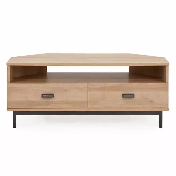 Dunelm Fulton Oak Effect Corner TV Stand - Image 2