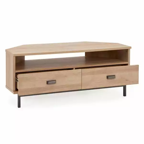 Dunelm Fulton Oak Effect Corner TV Stand - Image 5