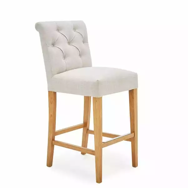 Dunelm Newbury Bar Stool Natural Linen - Image 4
