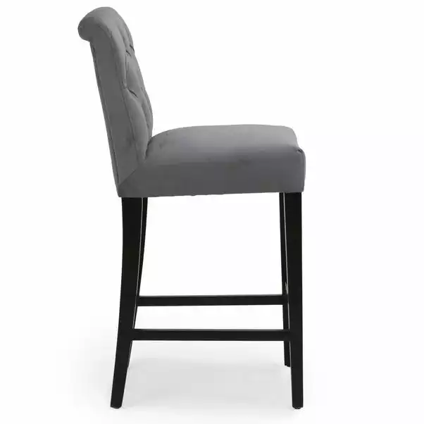 Dunelm Newbury Bar Stool Grey Velvet - Image 5