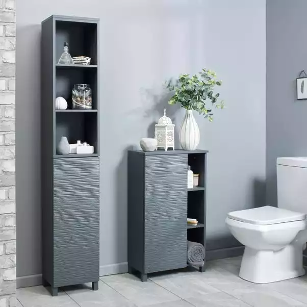 Lloyd Pascal Grey Wave Tall Cabinet - Image 3