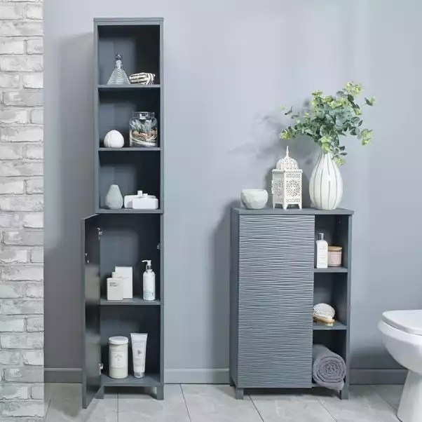 Lloyd Pascal Grey Wave Tall Cabinet - Image 5
