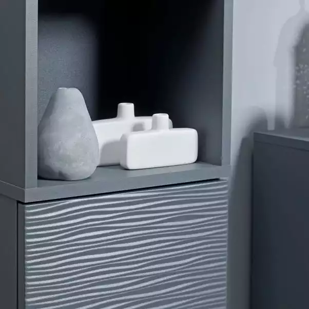 Lloyd Pascal Grey Wave Tall Cabinet - Image 6