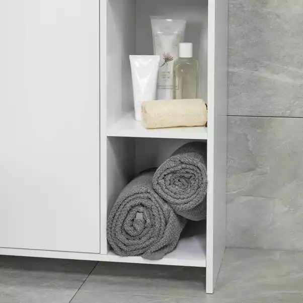 Lloyd Pascal Jaxon White Console Unit With Open Shelves - Image 3