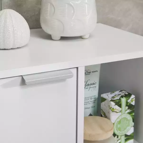 Lloyd Pascal Jaxon White Console Unit With Open Shelves - Image 4