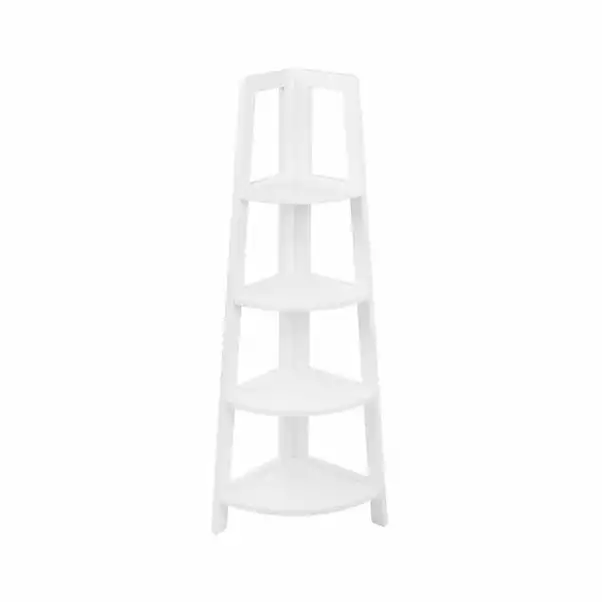 Lloyd Pascal White 4 Tier Corner Shelving Unit