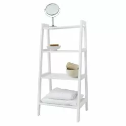 Lloyd Pascal White 4 Tier Ladder Shelving