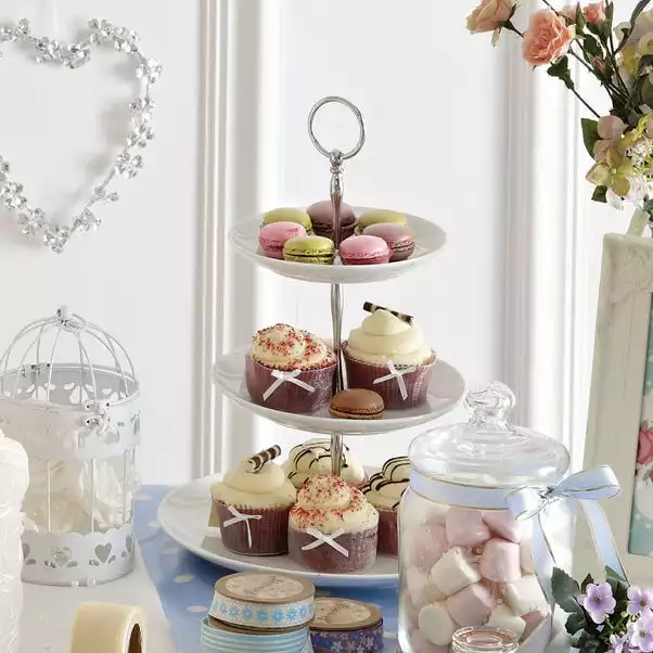 Dunelm Purity 3 Tier Cake Stand