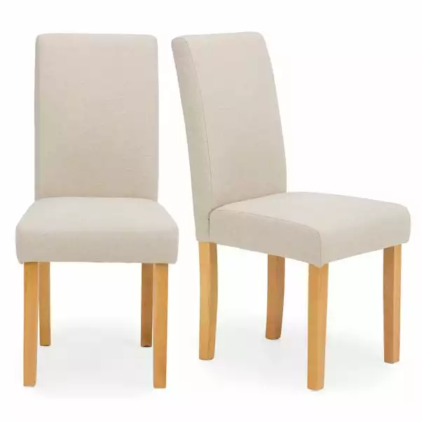 Dunelm Hugo Set Of 2 Dining Chairs Cream - Image 2