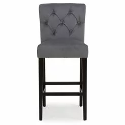 Dunelm Newbury Bar Stool Grey Velvet