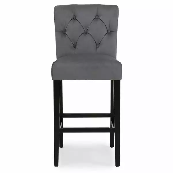 Dunelm Newbury Bar Stool Grey Velvet