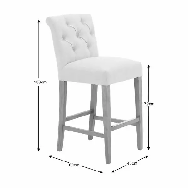 Dunelm Newbury Bar Stool Grey Velvet - Image 2