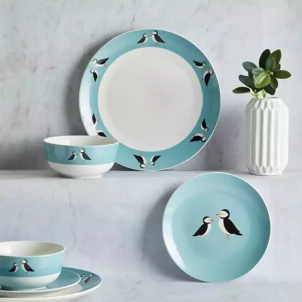 Dunelm Puffin 12 Piece Dinner Set