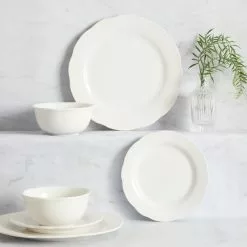 Dunelm Scalloped Edge 12 Piece Dinner Set