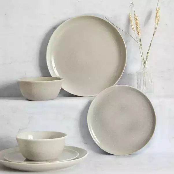 Dunelm Amalfi 12 Piece Dinner Set Grey