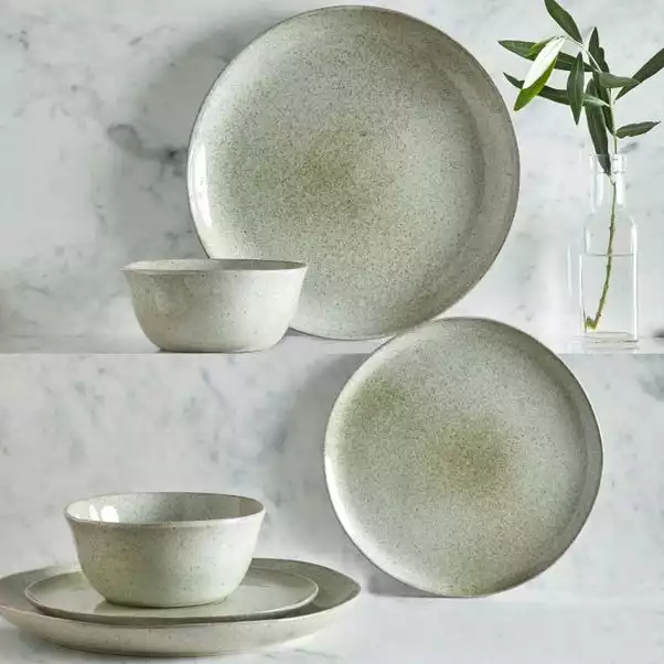 Dunelm Amalfi 12 Piece Dinner Set Sage - Image 2