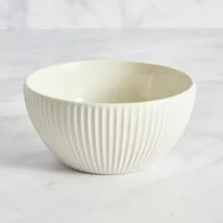 Dunelm Linear Embossed Porcelain Cereal Bowl