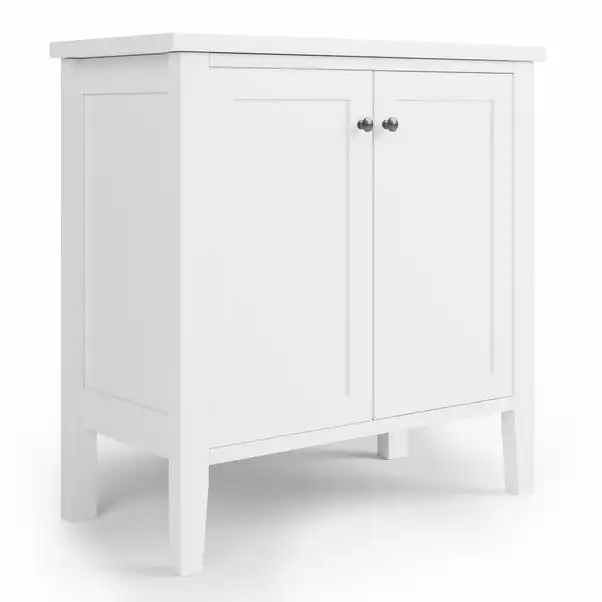 Dunelm Lynton White Compact Bathroom Under Sink Unit - Image 2
