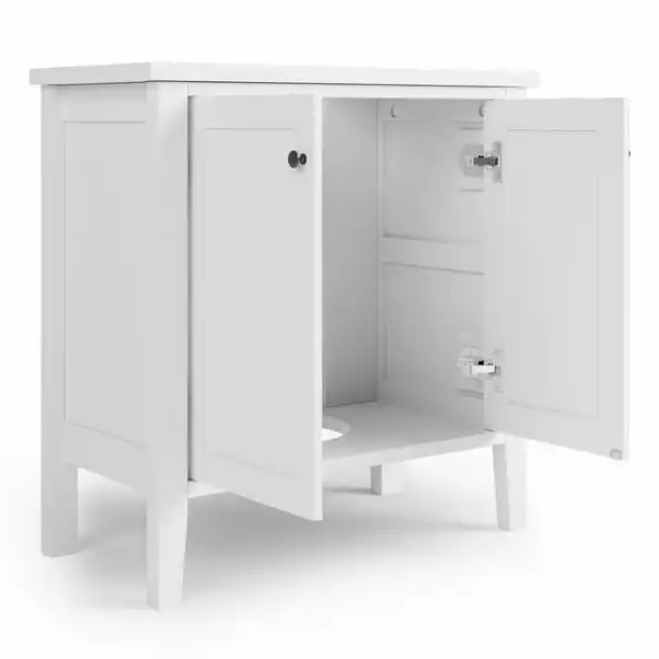 Dunelm Lynton White Compact Bathroom Under Sink Unit - Image 5