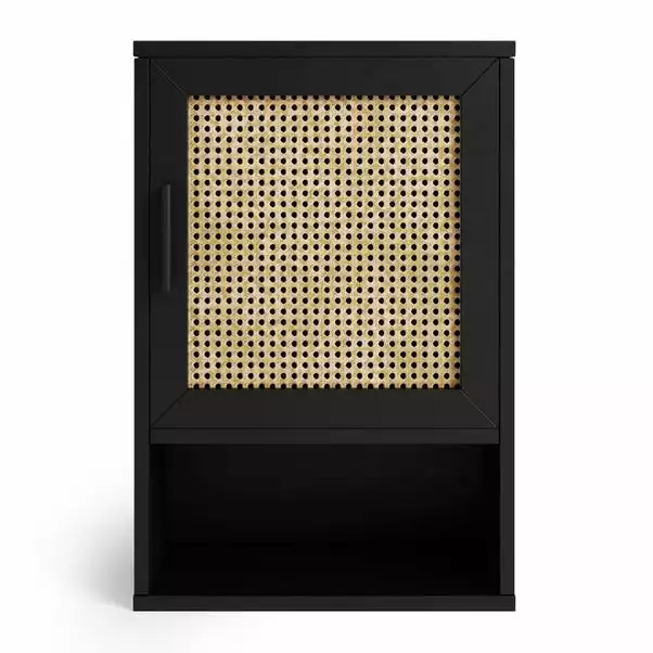 Dunelm Winslow Wall Cabinet Black Rattan - Image 3