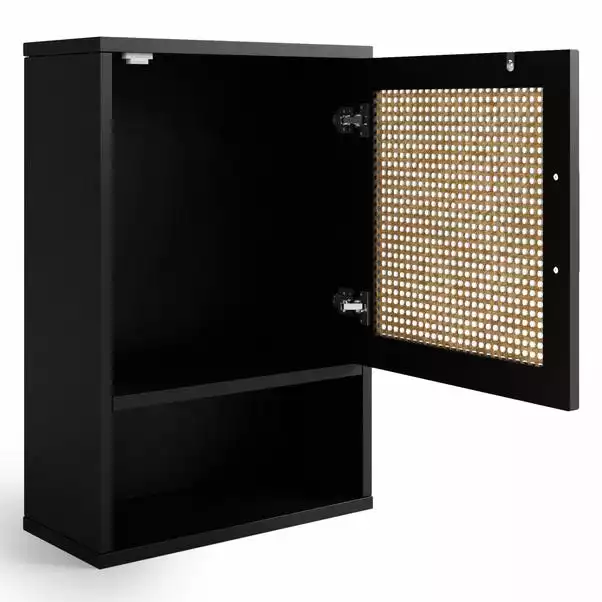 Dunelm Winslow Wall Cabinet Black Rattan - Image 5