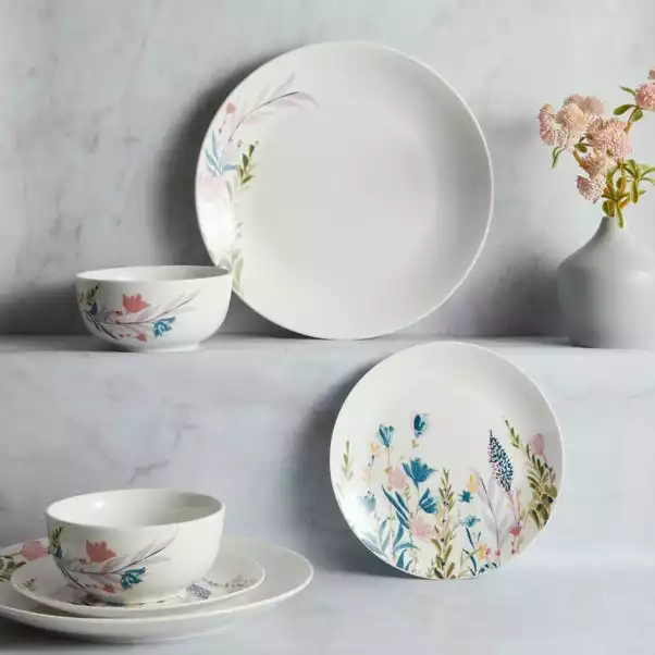 Dunelm Floral 12 Piece Dinner Set