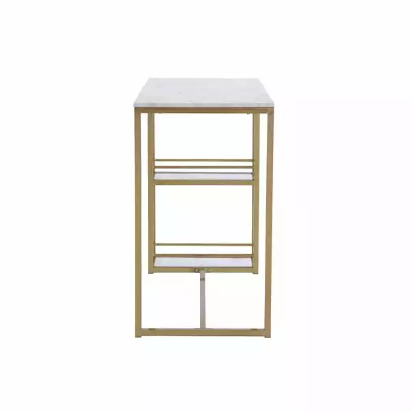 Dunelm Kendall Bar Table White Faux Marble - Image 4