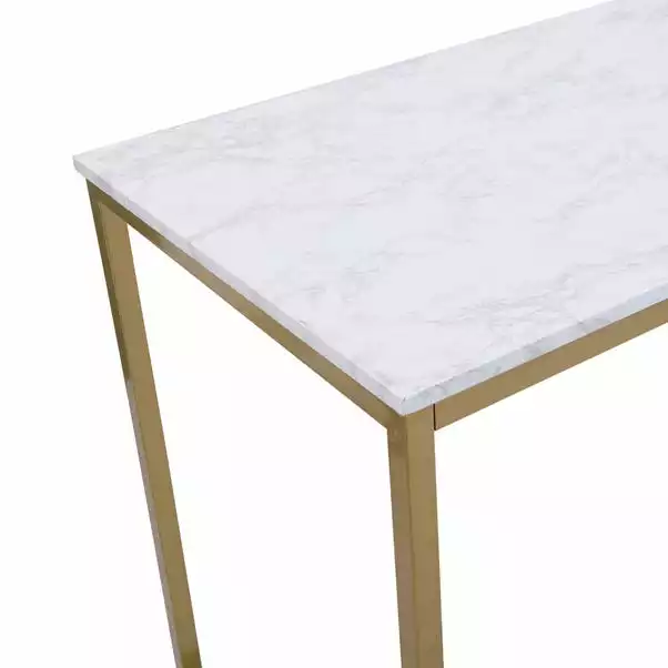 Dunelm Kendall Bar Table White Faux Marble - Image 5