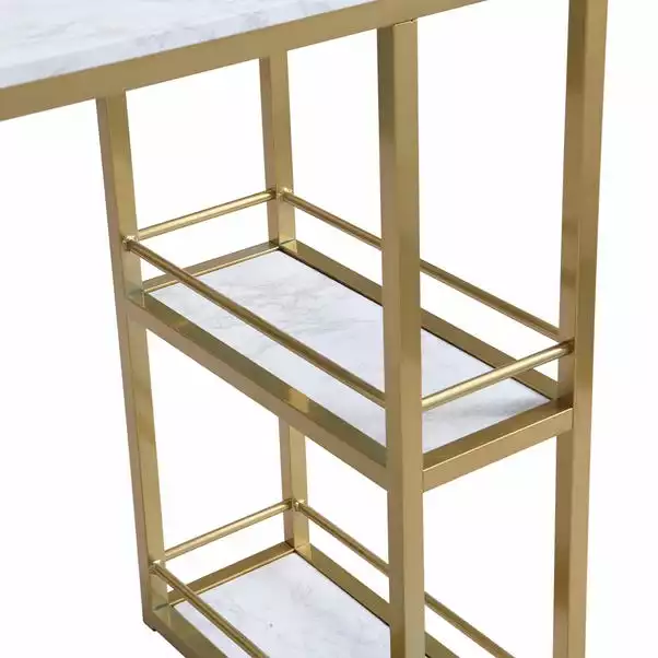 Dunelm Kendall Bar Table White Faux Marble - Image 6