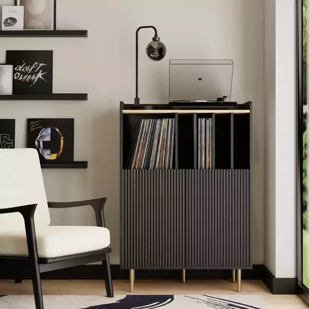Dunelm Georgi Vinyl Cabinet Black