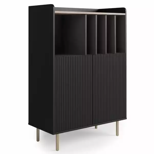 Dunelm Georgi Vinyl Cabinet Black - Image 2