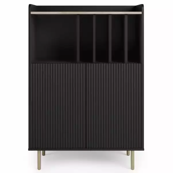 Dunelm Georgi Vinyl Cabinet Black - Image 3