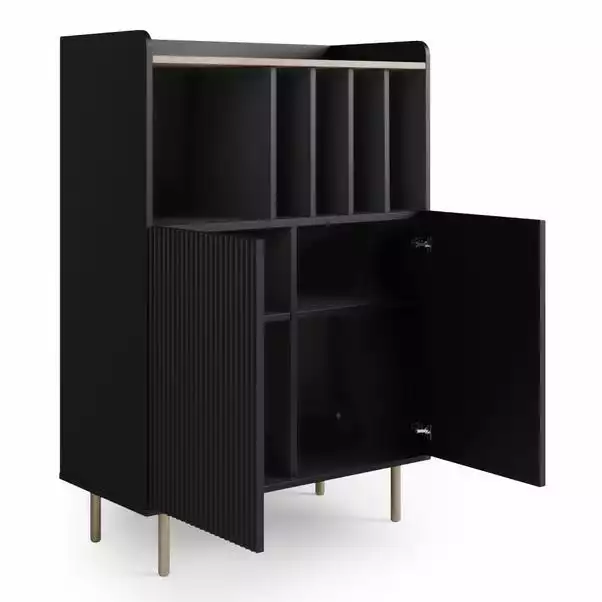 Dunelm Georgi Vinyl Cabinet Black - Image 5