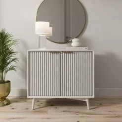 Dunelm Neena Small Sideboard, White Wash Acacia Wood