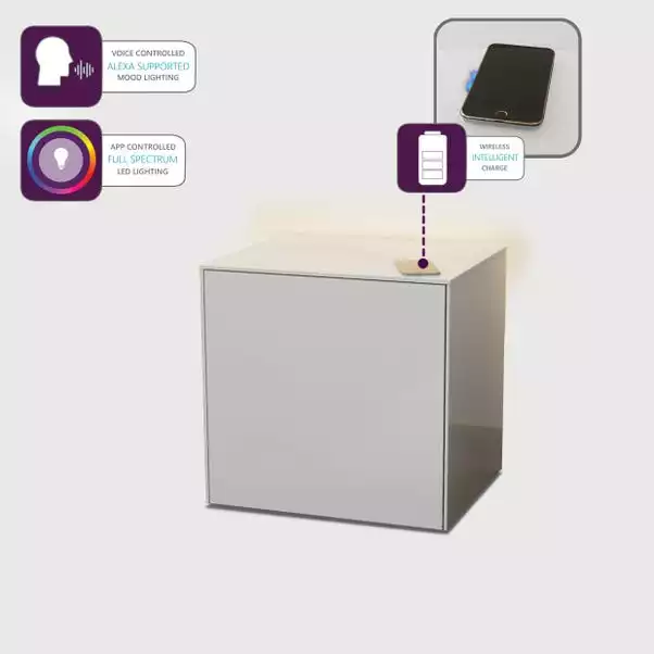 Frank Olsen Furniture Intel LED 1 Door Lamp Table - Image 3