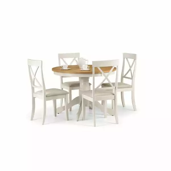 Julian Bowen Davenport Round Pedestal Dining Table With 4 Dining Chairs - Image 4