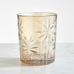 Dunelm Luxe Palm Amber Tumbler Glass