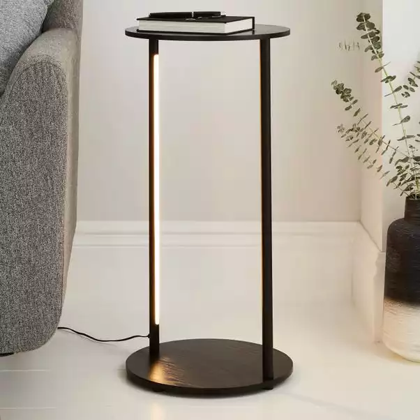 Dunelm Cole Side Table With LED Light Black