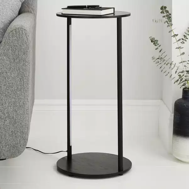 Dunelm Cole Side Table With LED Light Black - Image 2