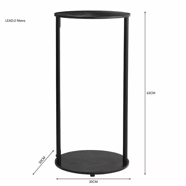 Dunelm Cole Side Table With LED Light Black - Image 6