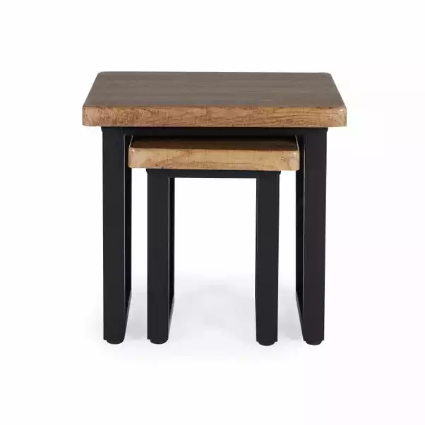 Dunelm Freddie Rustic Wood Effect Nest Of Tables - Image 4