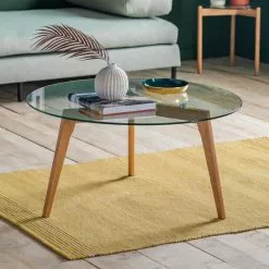Cedar & Sage Brea Round Coffee Table, Glass