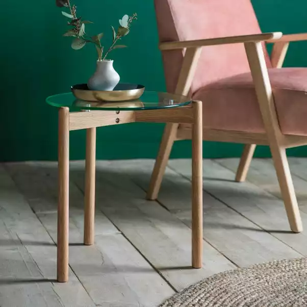 Cedar & Sage Hays Side Table, Glass
