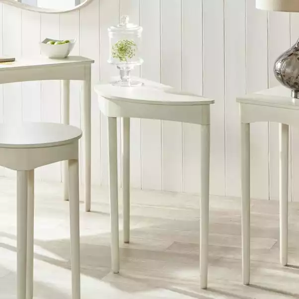 Pacific Lifestyle Pacific Naha Half Moon Console Table, Painted Pine