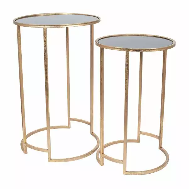 Pacific Lifestyle Pacific Veneziano Set Of 2 Nest Of Tables, Iron & Glass - Image 5